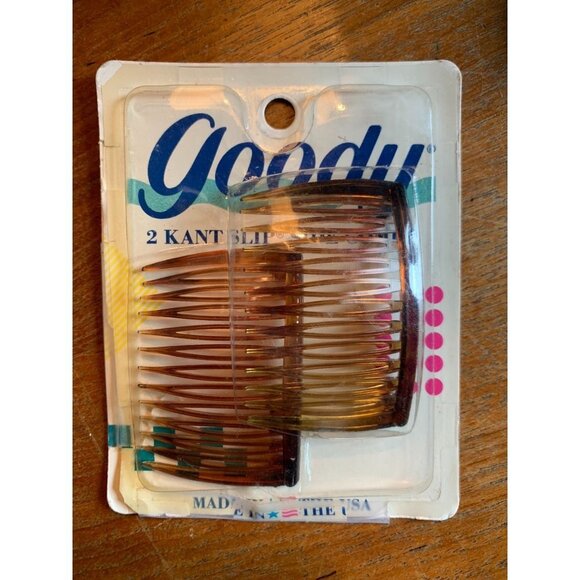 Vintage Goody KANT SLIP SIDE COMBS 2.5” #552 Tortoise Shell 1989 NIP (2) - Picture 1 of 3